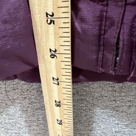 Eddie Bauer Jacket Womens Medium Purple Down Puffer Coat Faux Fur Hood - Picture 8 of 15